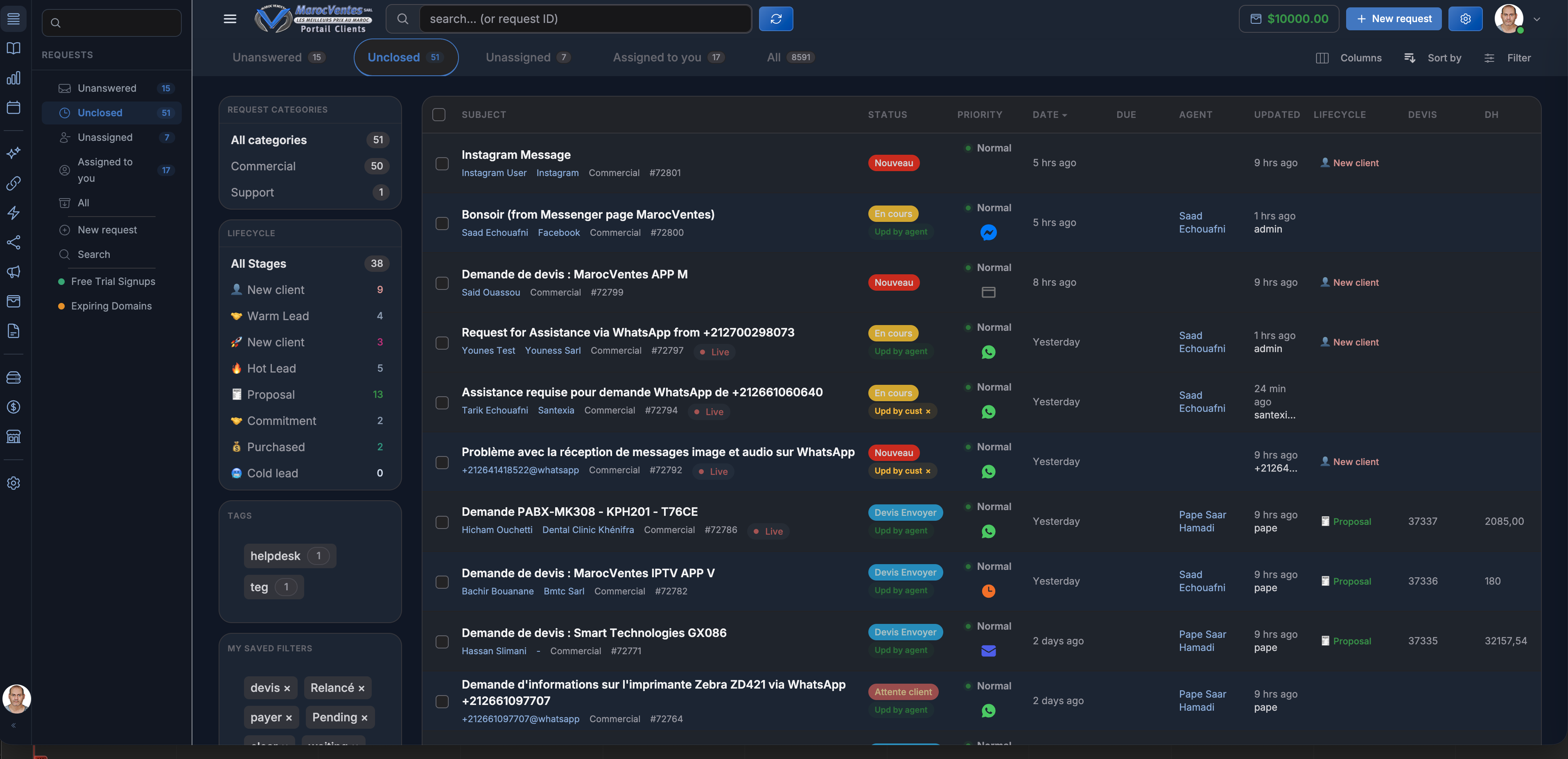 SalesRep lead capture inbox